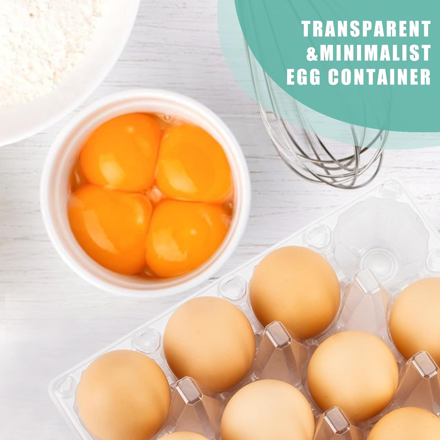 100 Packs 12 Count Clear Plastic Egg Cartons, 3 * 4 Grids Design, Perfect for Fa
