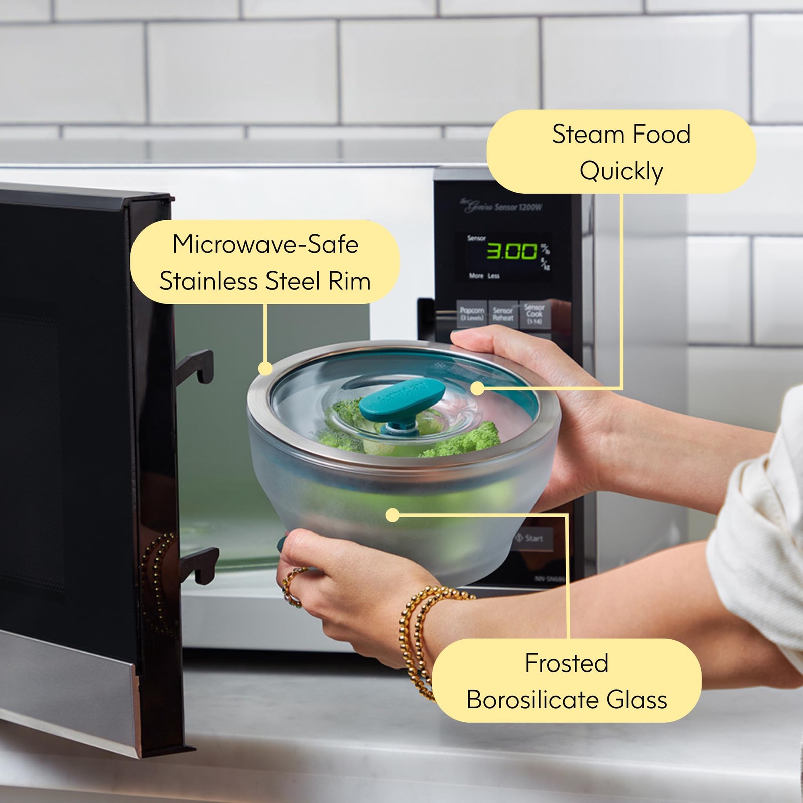 Anyday 4-Pc Microwave Cookware & Glass Food Storage Set with Glass Lids | Lar…