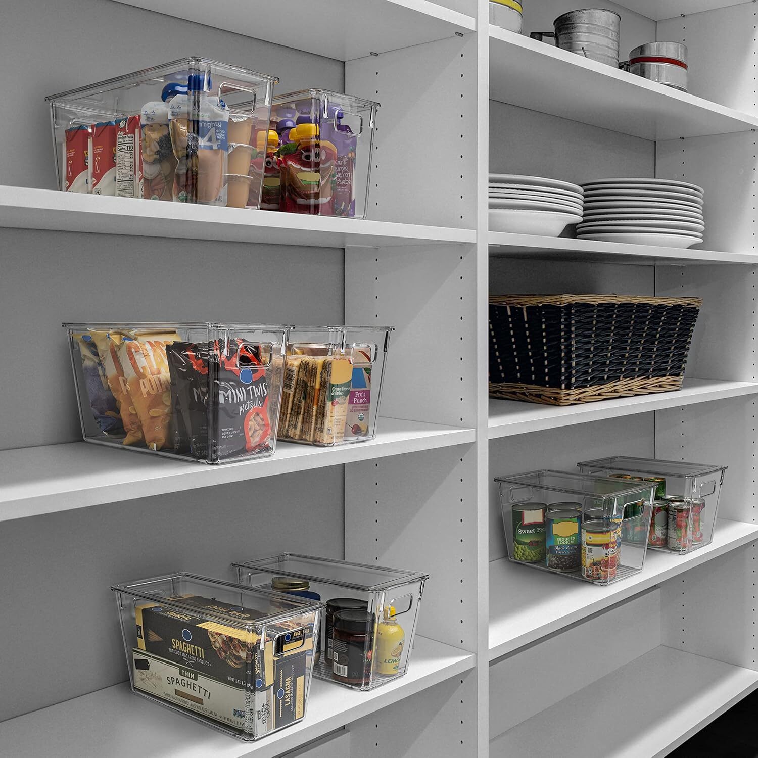 Plastic Storage Boxes (with Lids),Pack of 8,Clear,12.5“x6” x7”, 9Liter Capacity