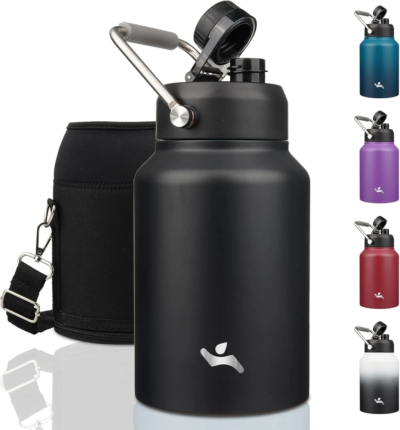 Konokyo Half Gallon Jug with Handle,64 oz Insulated Water Bottle with Carrying P