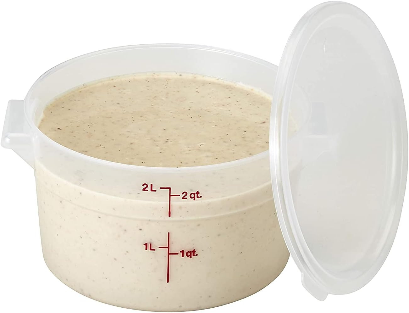 Lumintrail Cambro 2 Quart Round Food Storage Container, 2-Pack Translucent, with