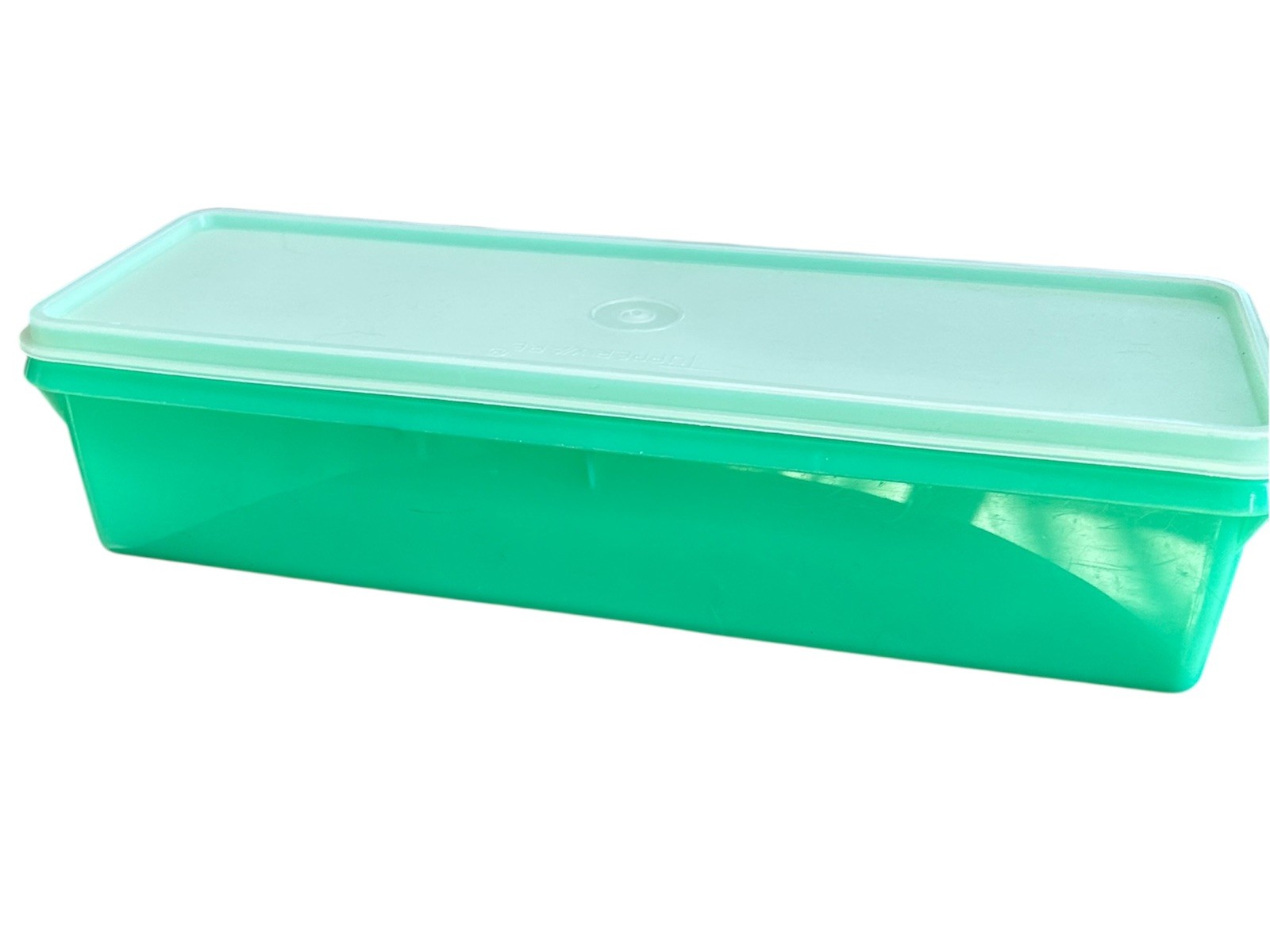 Vintage Tupperware Celery Keeper Jadite Green #892 Rectangle Textured Bottom