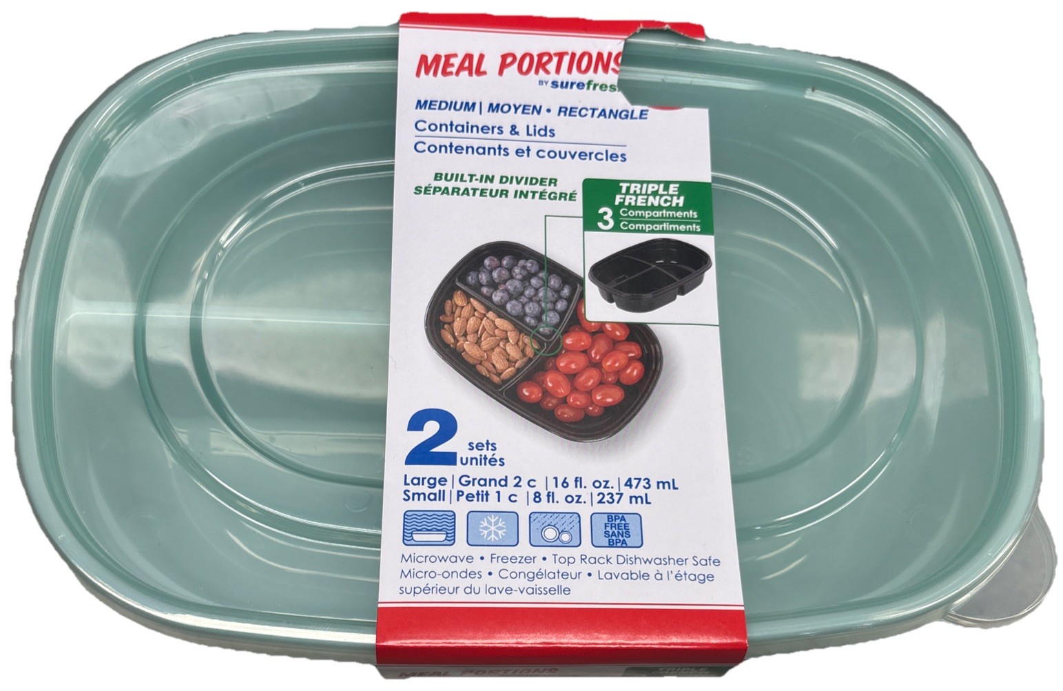Reusable Meal Prep Containers, Food Containers with Lids 1-2pk—NEW—SHPSN’ 24HRS—