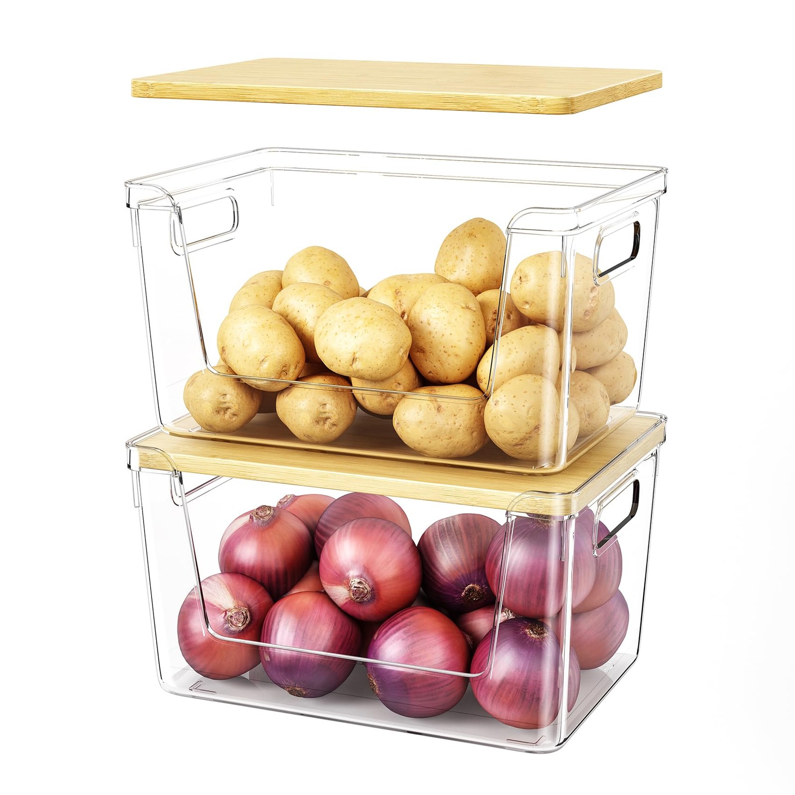 Ducoak 2 Set Pantry Organizer and Stackable Storage Kitchen,Sturdy and Durabl…
