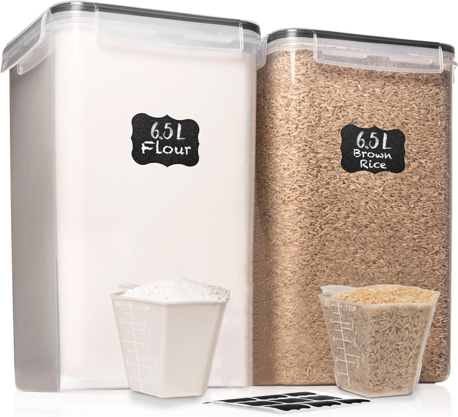 2 PC [6.5L / 220 Oz] Large Food Storage Containers with Lids Airtight – BPA F…