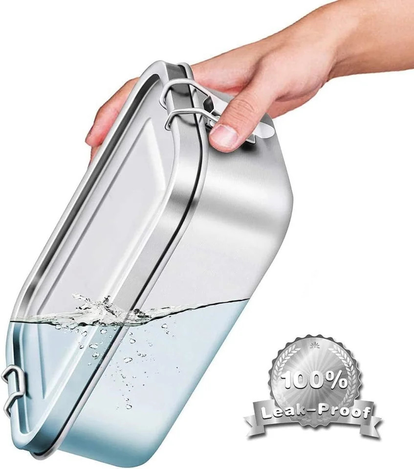 1 Pc 304 Stainless Steel Airtight Bento Lunch Box BPA Free Adult Meal Prep Box