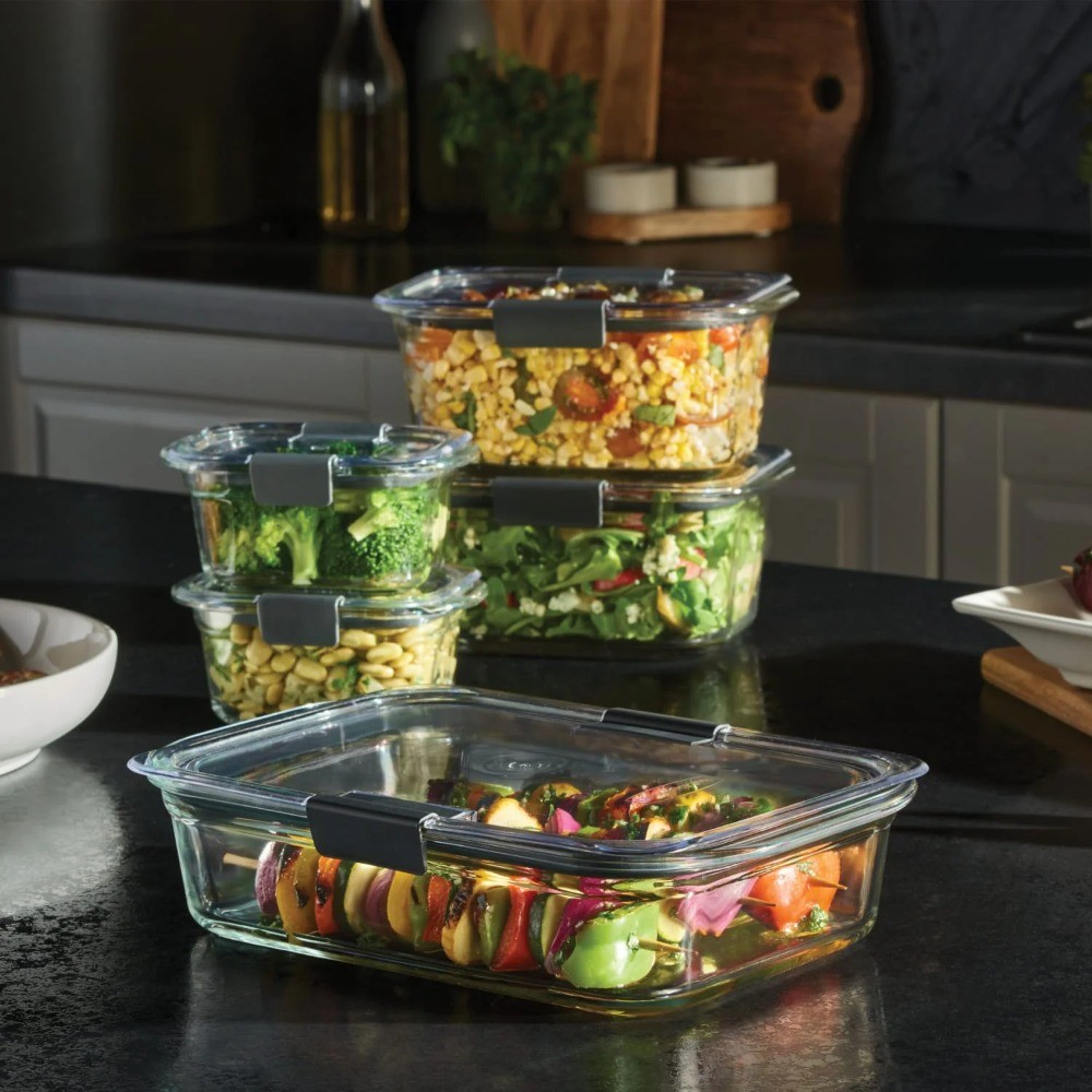 Brilliance 3-Pack Glass Food Storage Containers, 4.7-Cup, Leak Proof