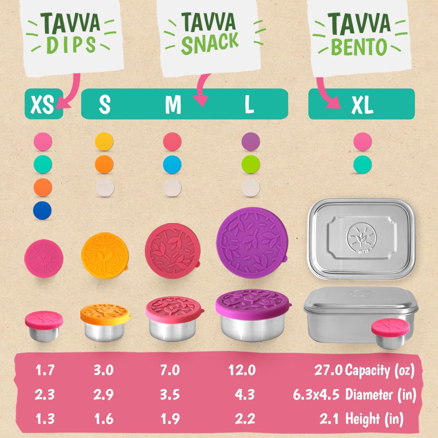 Kids Snack Containers for School [12oz/ 7oz/ 3oz] – Stainless Steel Lunch Con…