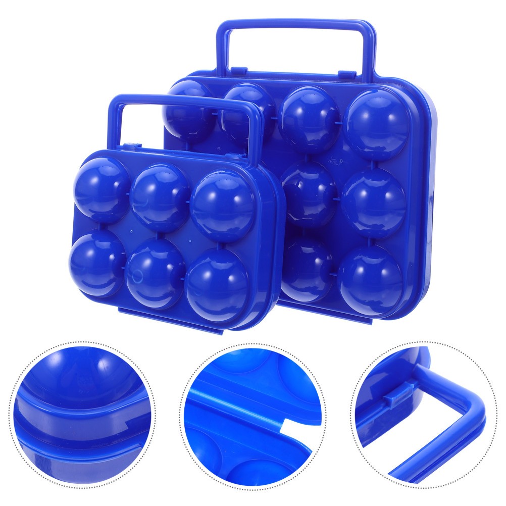 2 Pcs Egg Carrier for Travel Camping Container Case Outdoor Picnic Carton