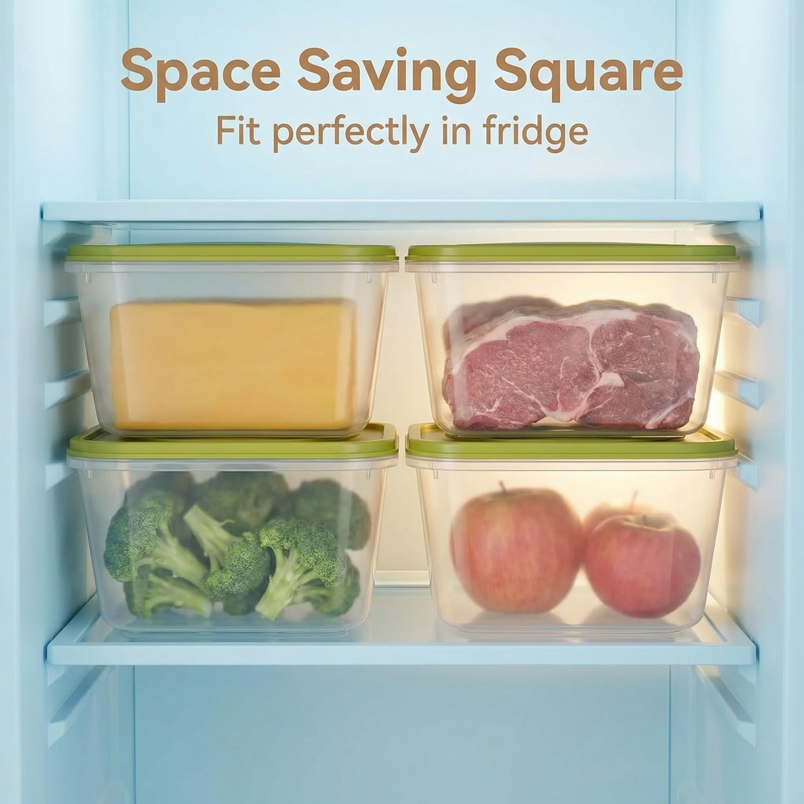 Fvellix 16 Pcs Square Food Storage Containers, Prep Containers Large, Clear