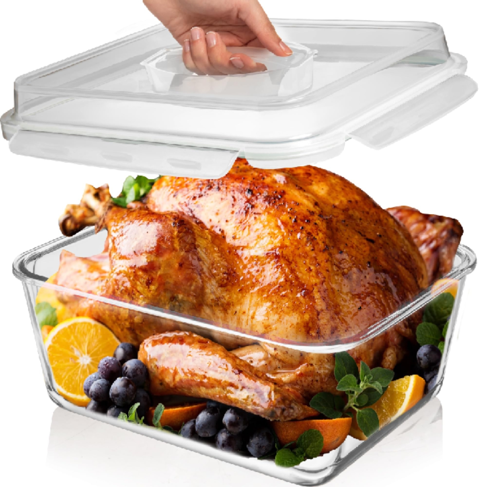 6500 ML / 220 oz / 28 Cup LARGE Glass Food Storage Container with Airtight Lo…