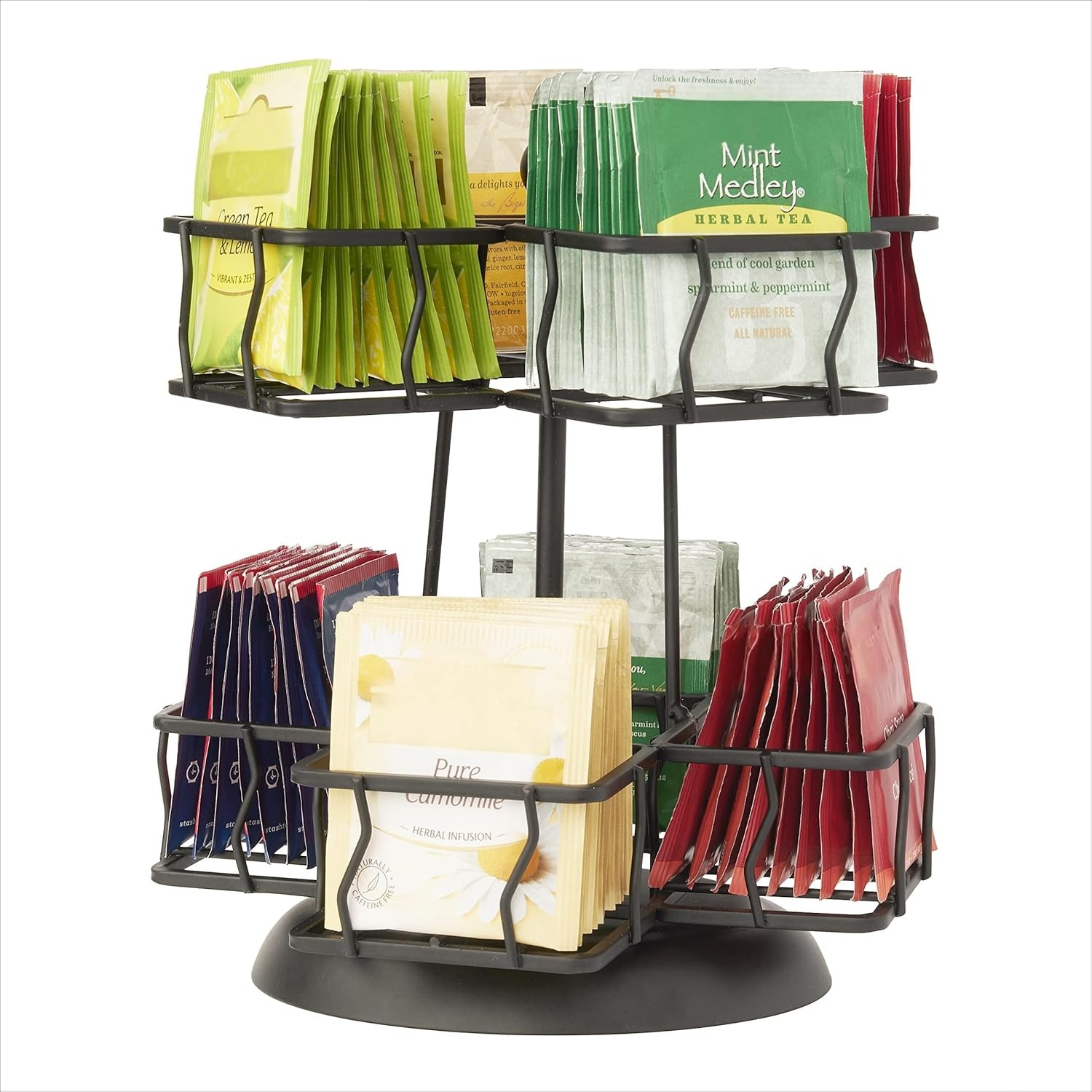NHZ Tea Bag Storage and Organizer, Holder Black Powder Coated