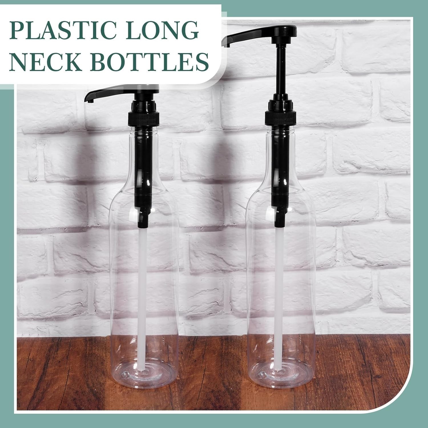 12 Pcs 25 oz Syrup Bottles with Pump Long Neck Bottles Plastic Syrup Pump Dis…