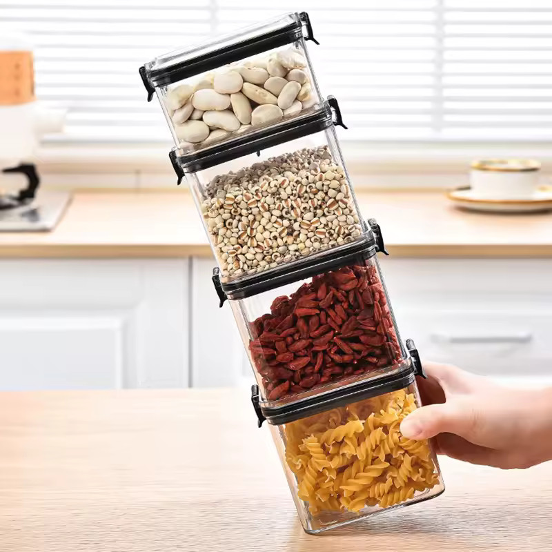 Frascos herméticos cocina almacenamiento granos caja plástico grande