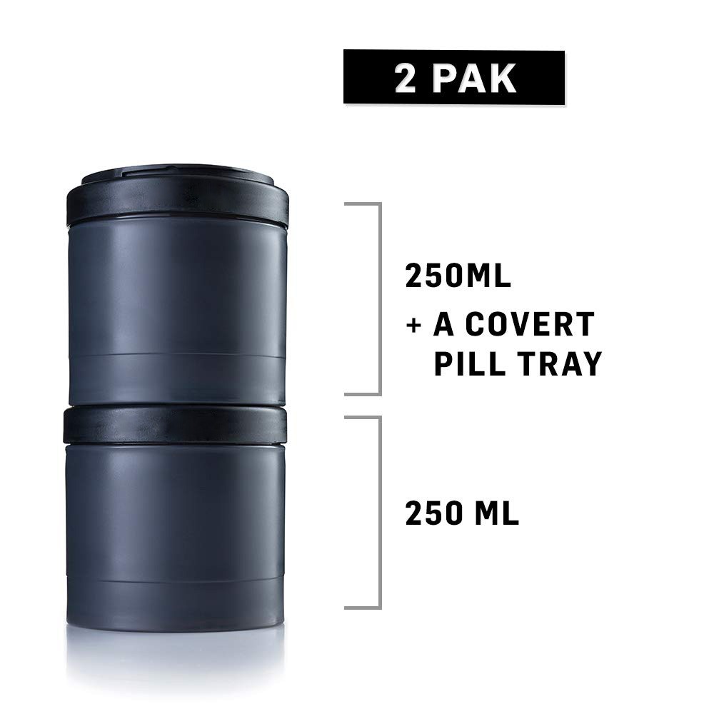 Pantry Organizer Jars, 2 Pcs, Twist Lock Design, Includes Tray, Black