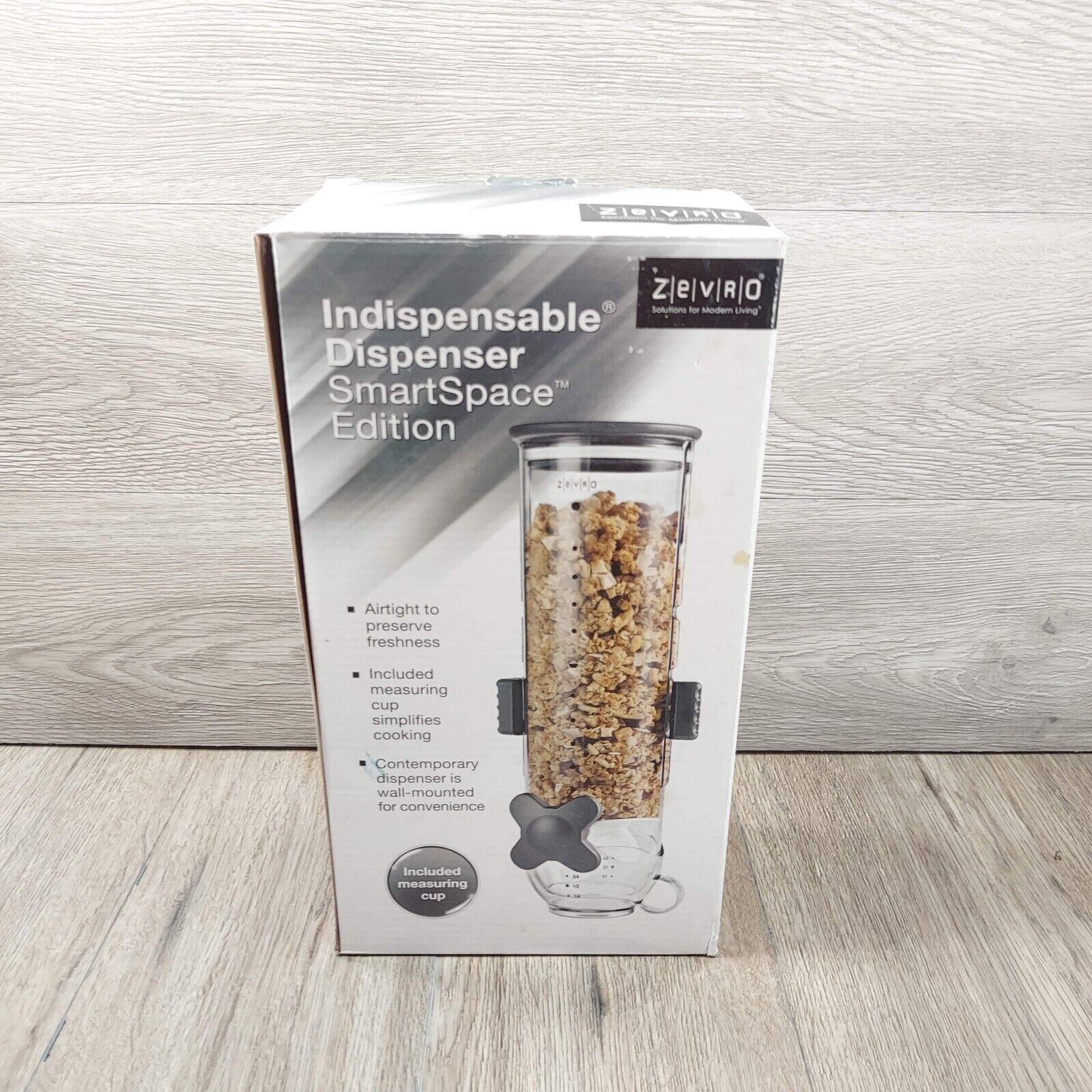Zevro SmartSpace Wall Mount Single Dry-Food Canister Dispenser w/Measuring Cup