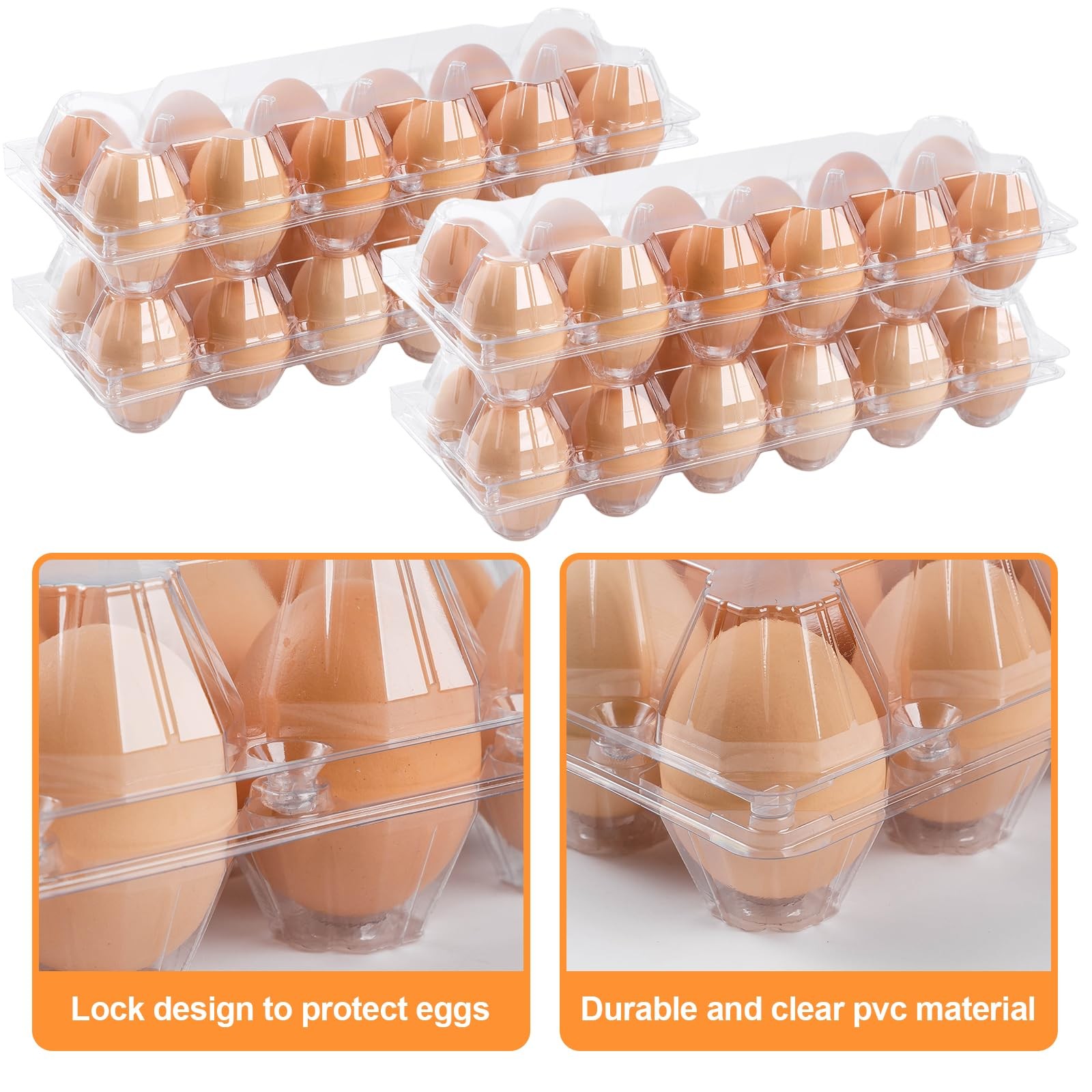 100 Pack Plastic Egg Cartons Cheap Bulk,1 Dozen Clear Empty Egg Containers fo…