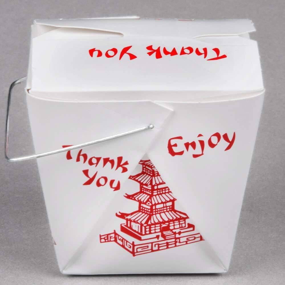 Pack of 15 Chinese Take Out Boxes PAGODA 8 oz / Half Pint Party Favor and Food