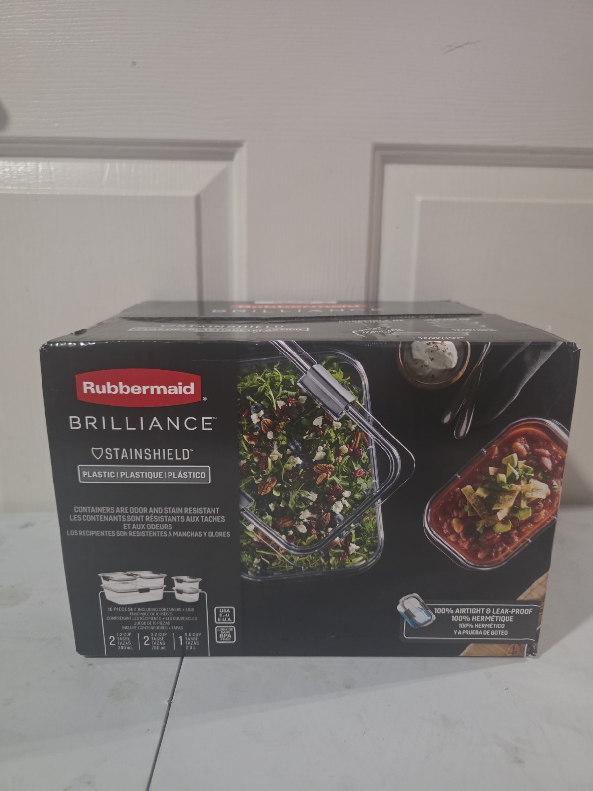 Rubbermaid Brilliance 10-Piece Leak-Proof Clear Food Storage Containers