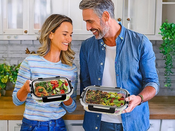 Sorbus Glass Meal Prep Containers with Airtight Lids – 10 Pack