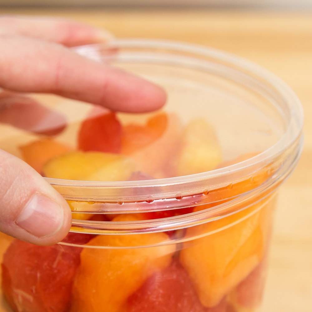 32 oz Plastic Clear Round Deli Food/Soup Storage Container Cups w/ Lids 250 pack
