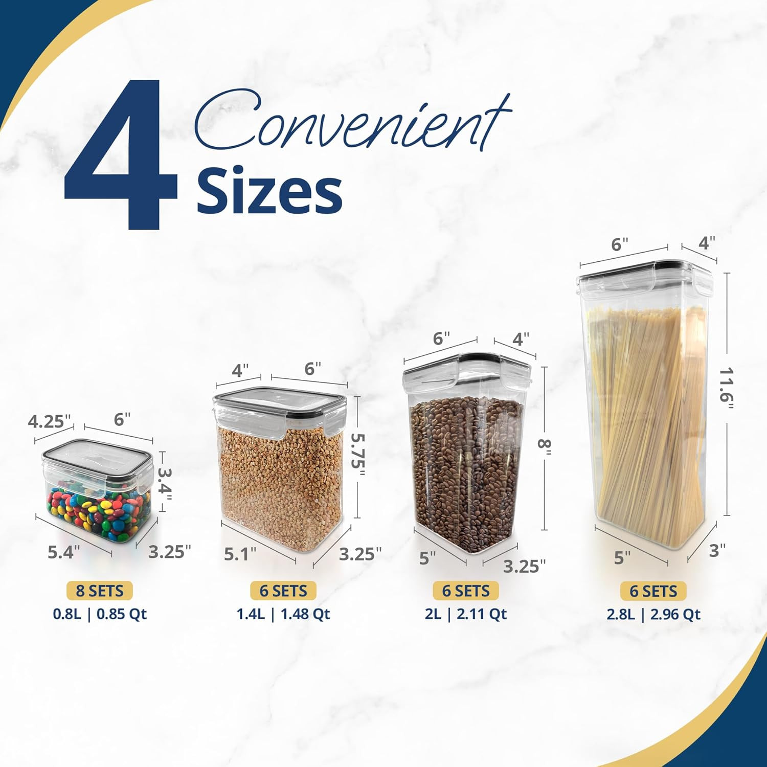 Airtight Food Storage Containers with Lids (26 Sets) | Kitchen Organizers and St