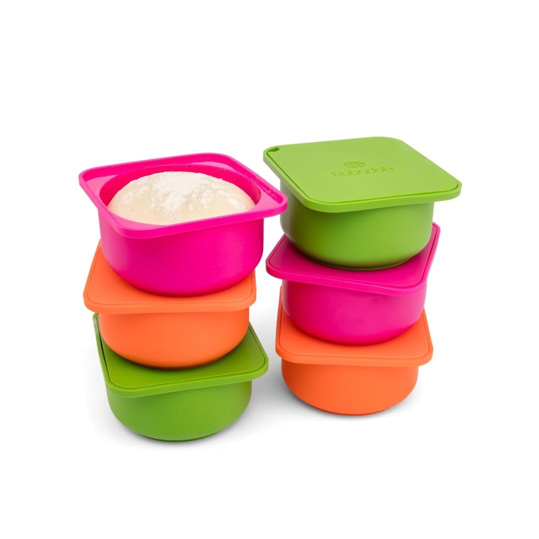 Pizza Making Accessories | Pizza Dough Proofing Containers With Lids | Set Of 6