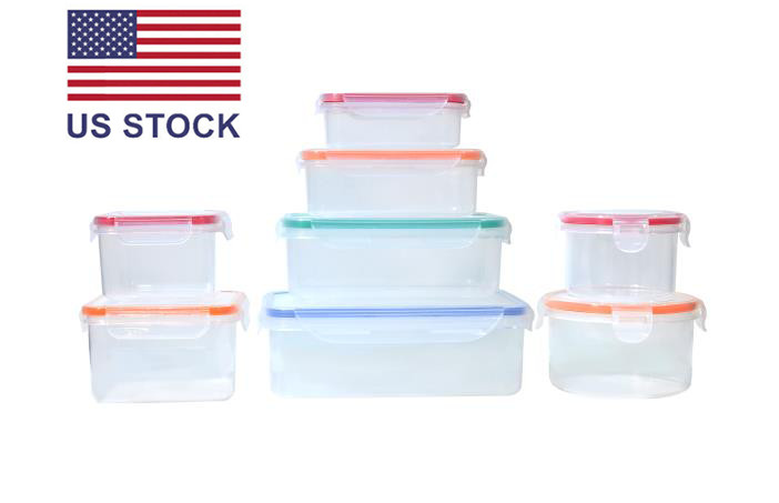 CrossFrog 8pc Plastic Food storage Meal Prep Container Airtight 100% BPA Free
