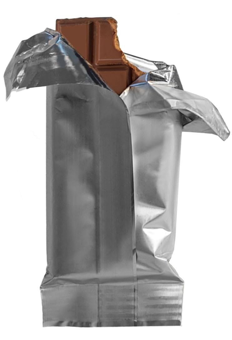 100 Pack Metalized Bags Chocolate Bar Wrapping 6.89×3 Inch Fits 5.51×2.36