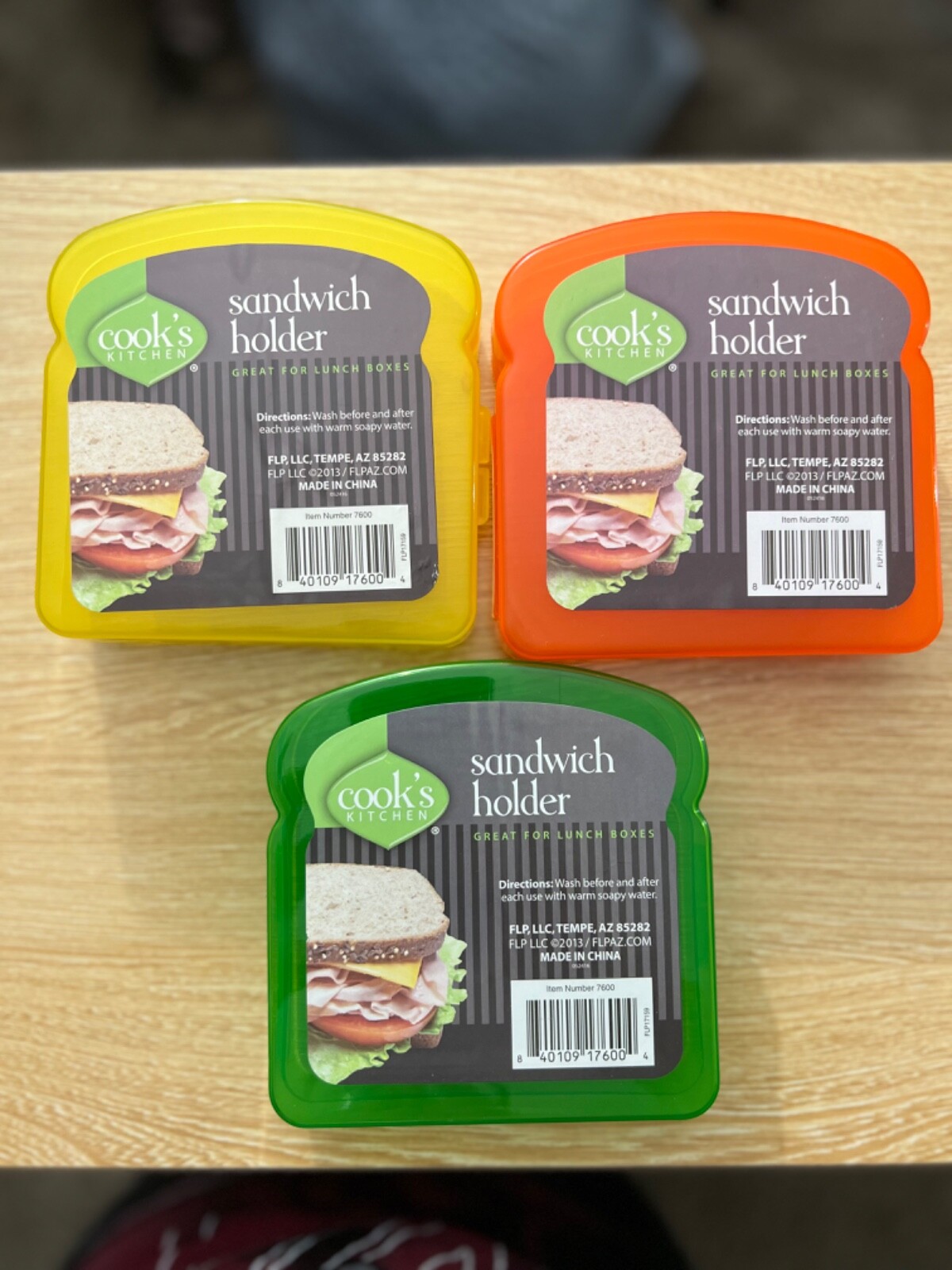 Cook’s Kitchen Sandwich Holder Lunch Packer Lot Of Three