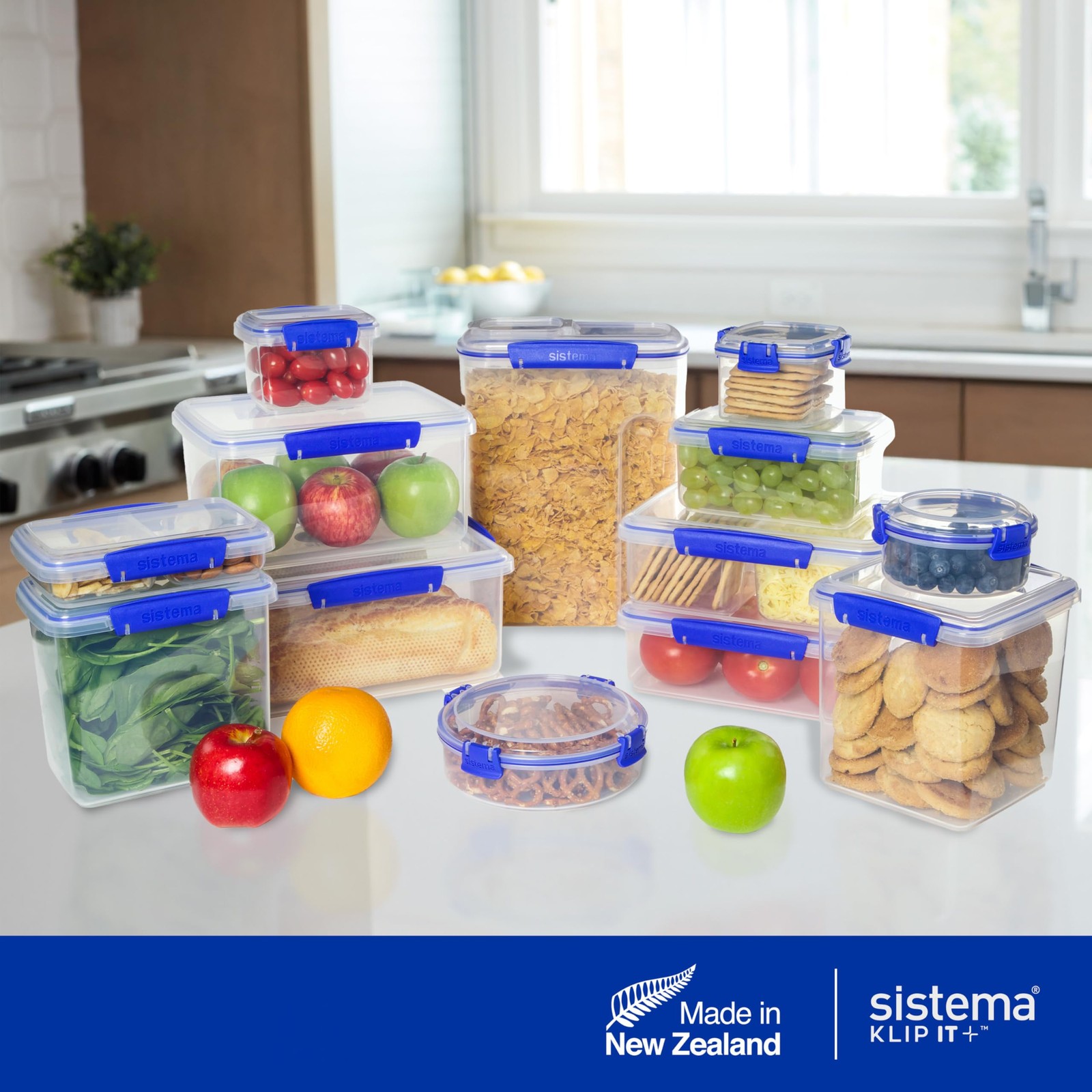 Sistema KLIP IT Rectangular Collection Food Storage Container, 101 oz./3 L, C…