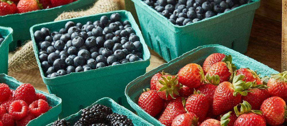 FMP Brands 44 Pack Pint Green Molded Pulp Fiber Berry Basket Produce Vented C…
