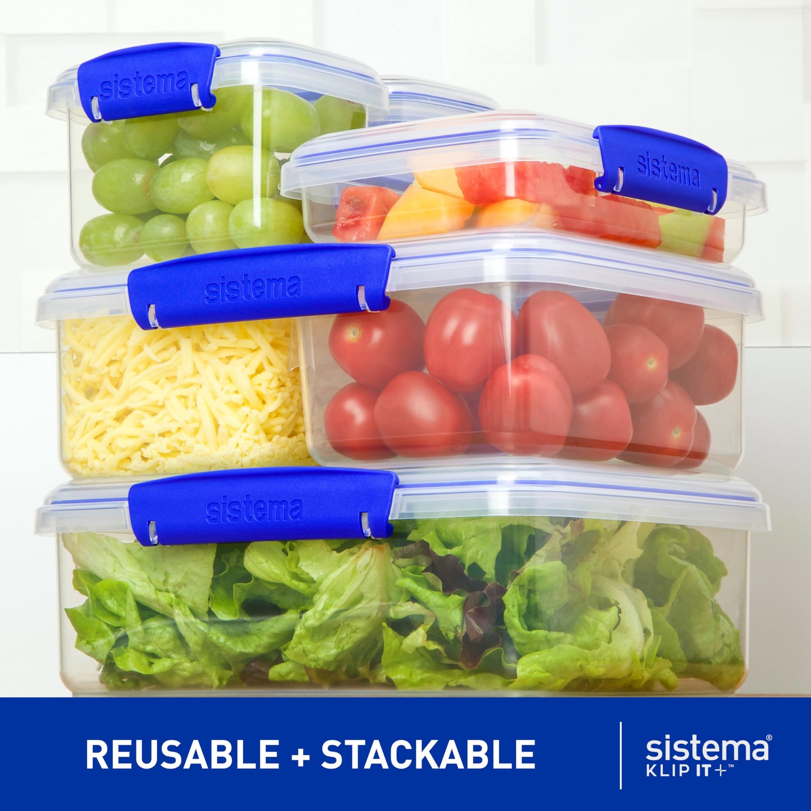 Sistema KLIP IT Rectangular Collection Food Storage Container, 101 oz./3 L, C…