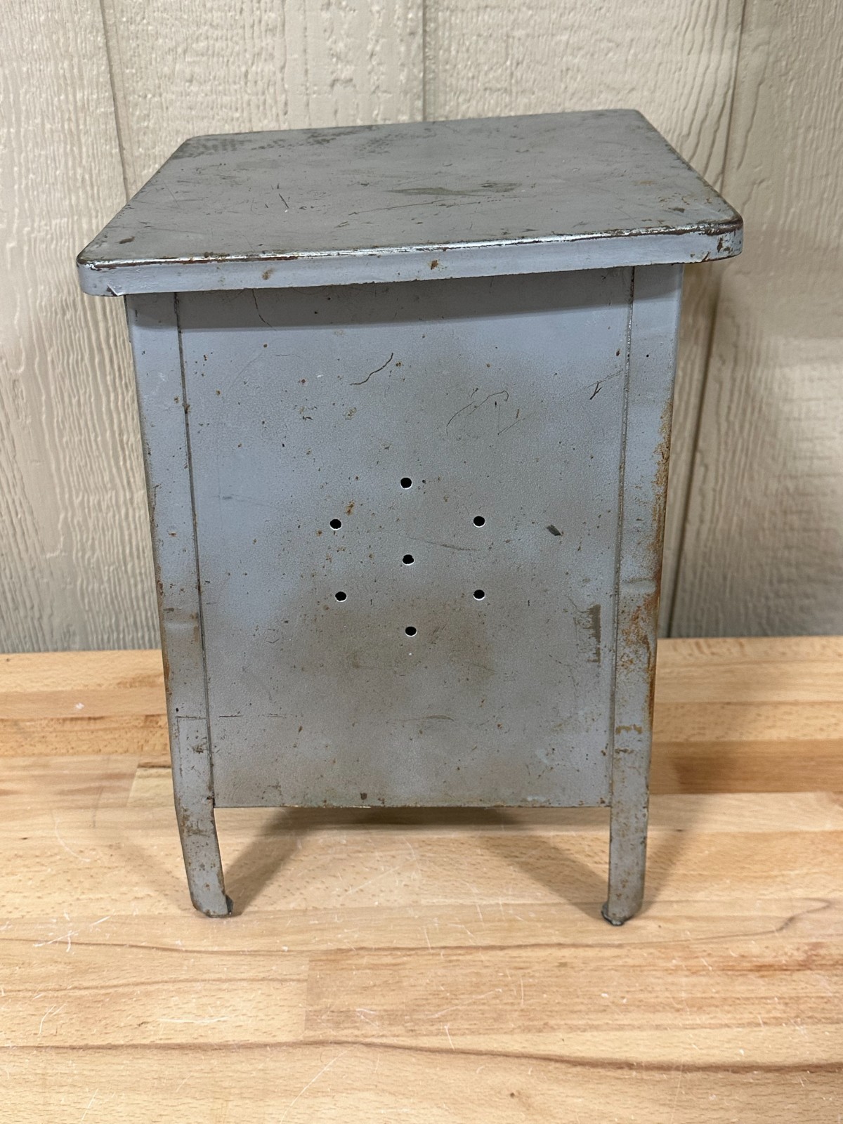 Vintage Potato & onion bin storage metal farmhouse primitive cottage cabin 15″