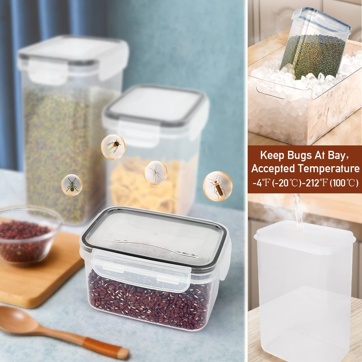 64 PCS Airtight Food Storage Containers With Lids BPA Free,6 Pack With Pourin…