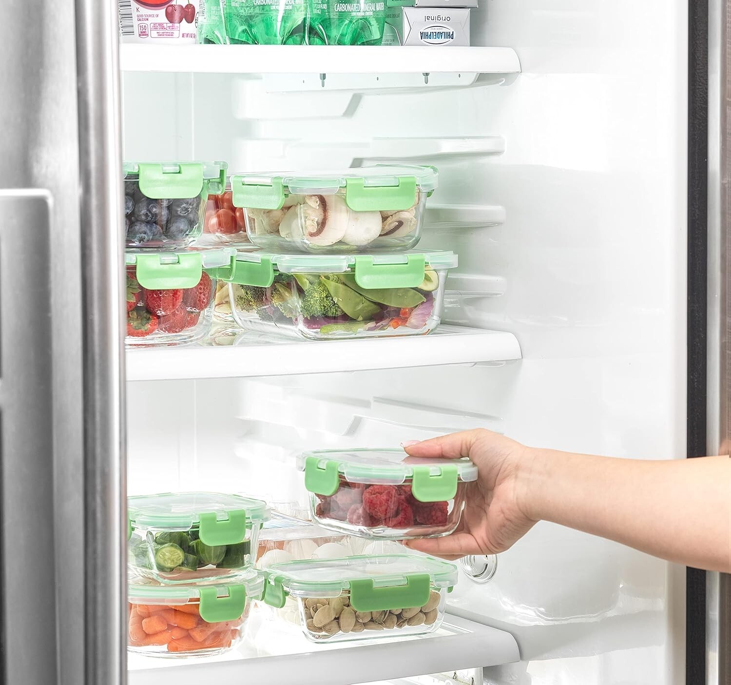JoyFul 24pc Borosilicate Glass Storage Containers with Lids. 12 Airtight, Freeze