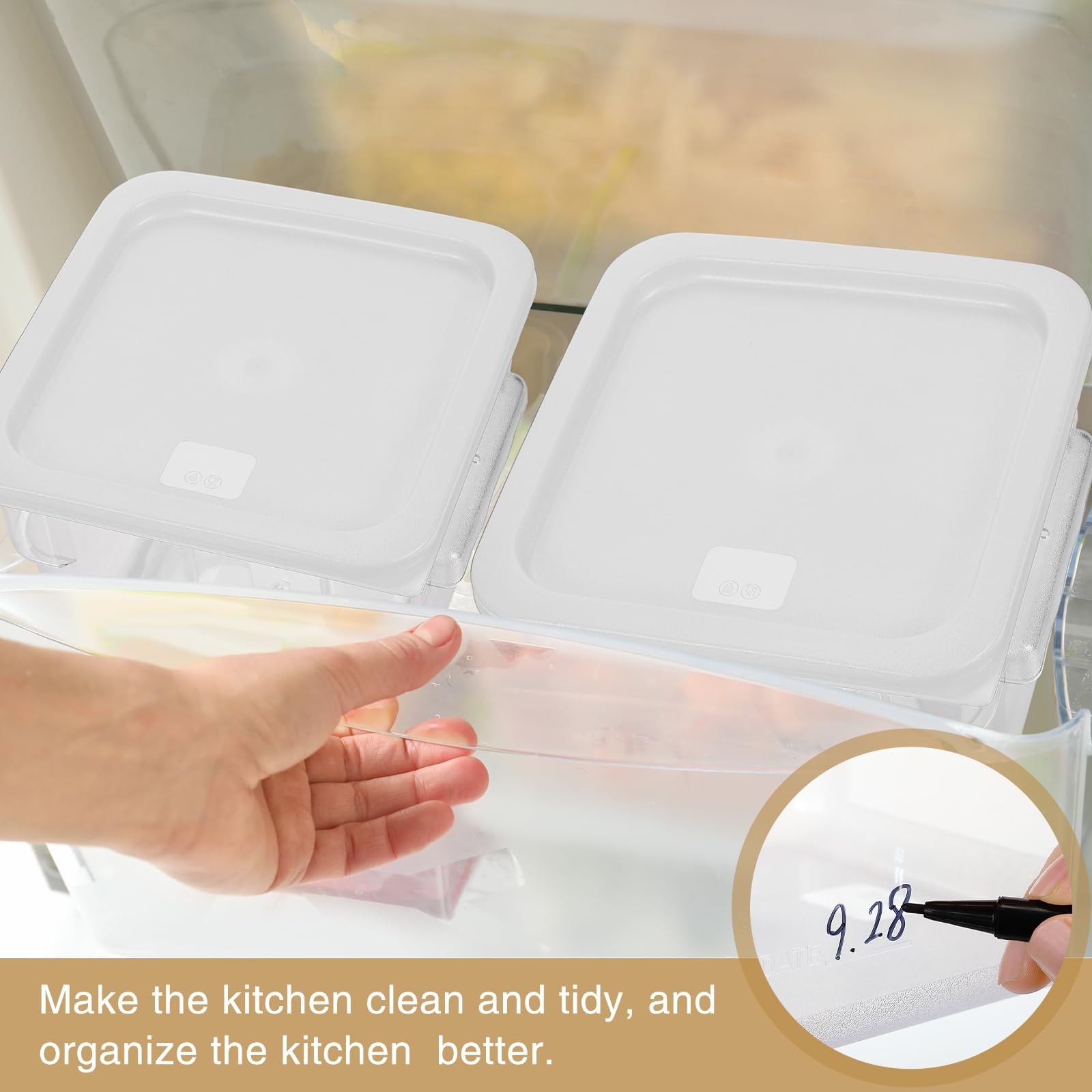 FoldTier 2 Pieces Square Food Storage Containers Polycarbonate Clear food Con…