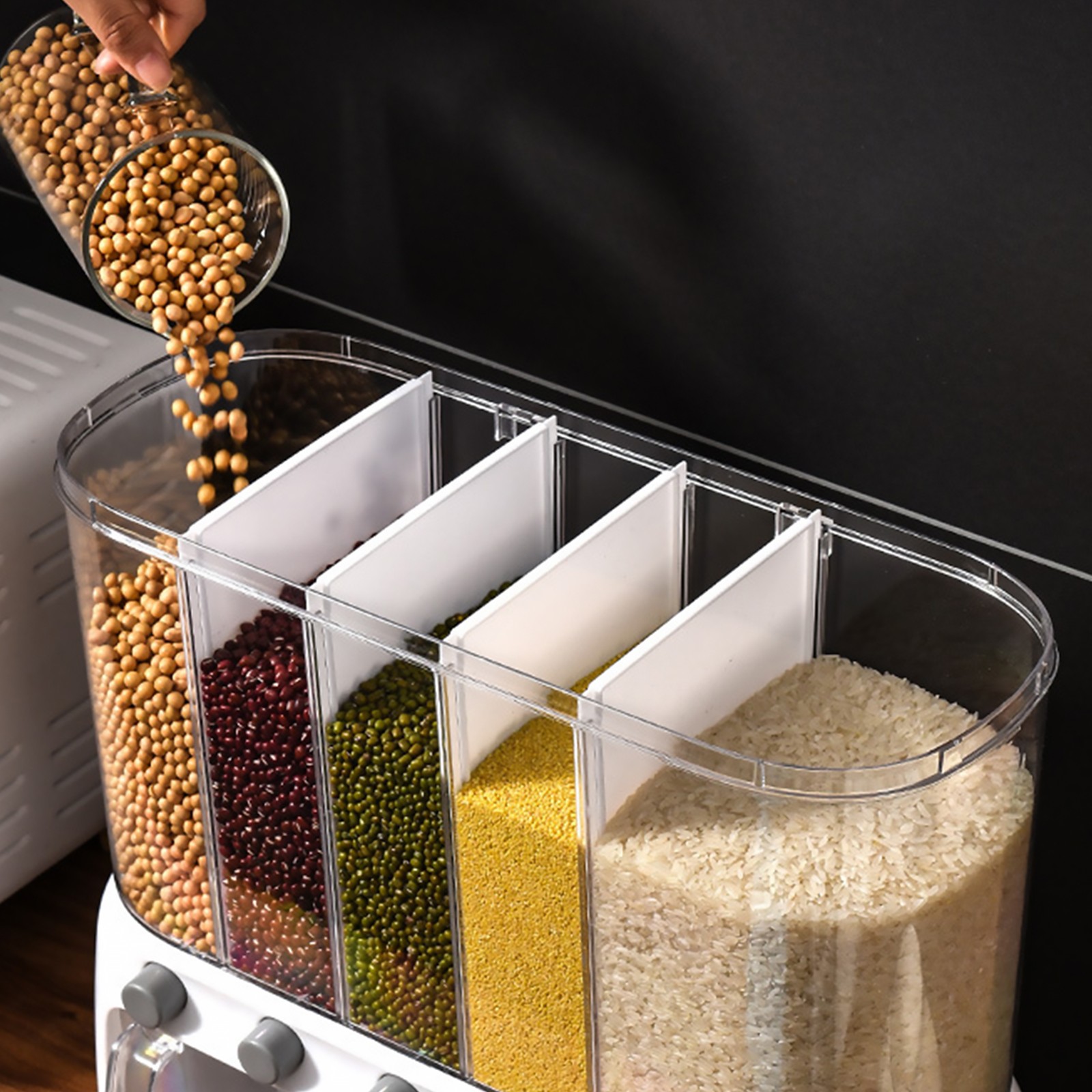12L Rice Container Moisture Proof Multifunctional With Lid for Kitchen Household