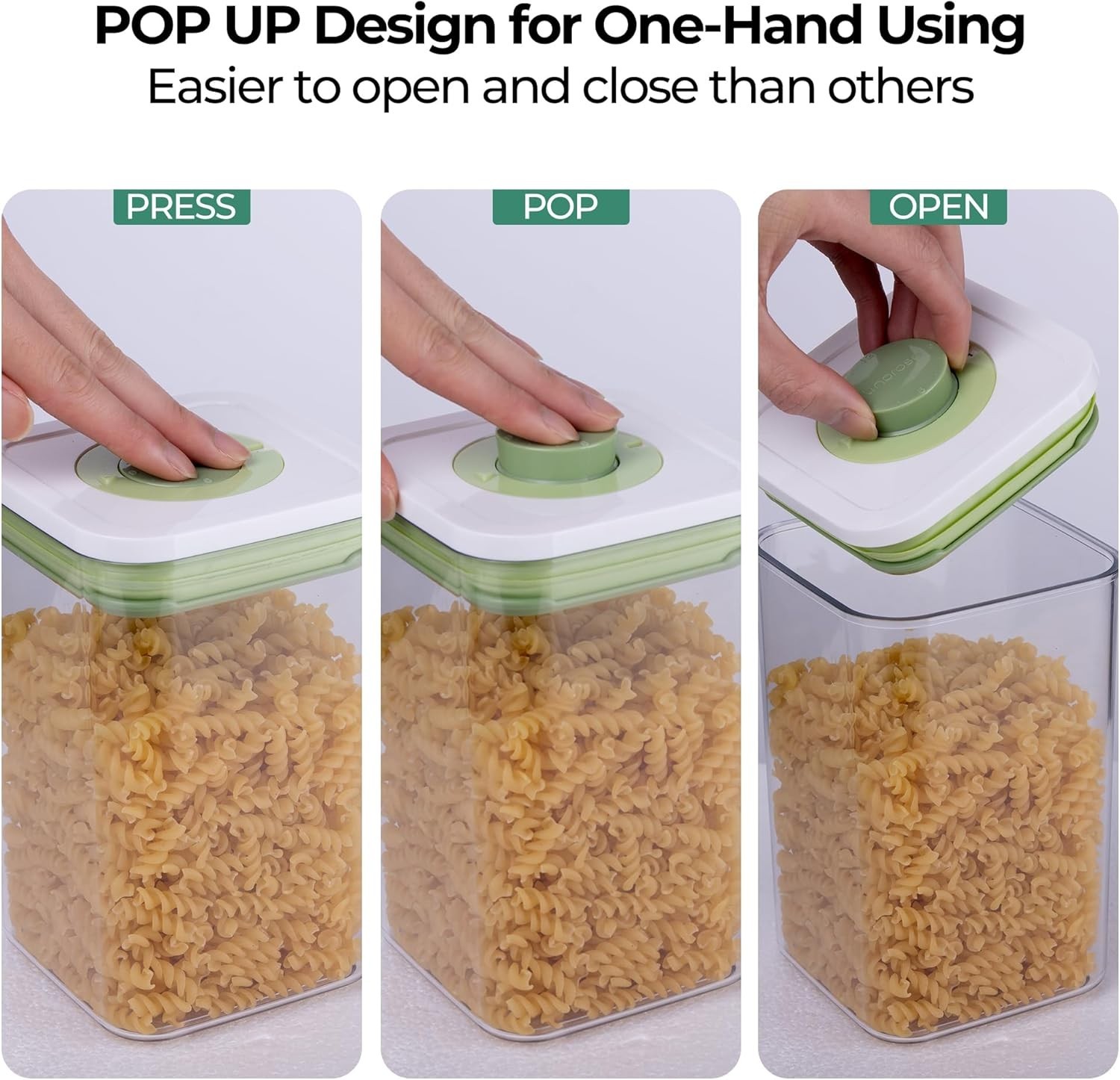 Stackable and Airtight Kitchen Storage Containers – Set of 7 with Date Tracker