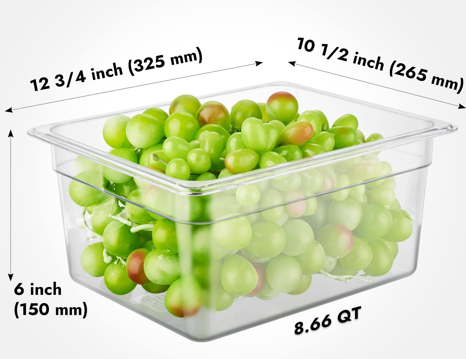6-Pack 1/2 Size 6″ Deep NSF Polycarbonate Food Pans | Dishwasher & Freezer Sa…