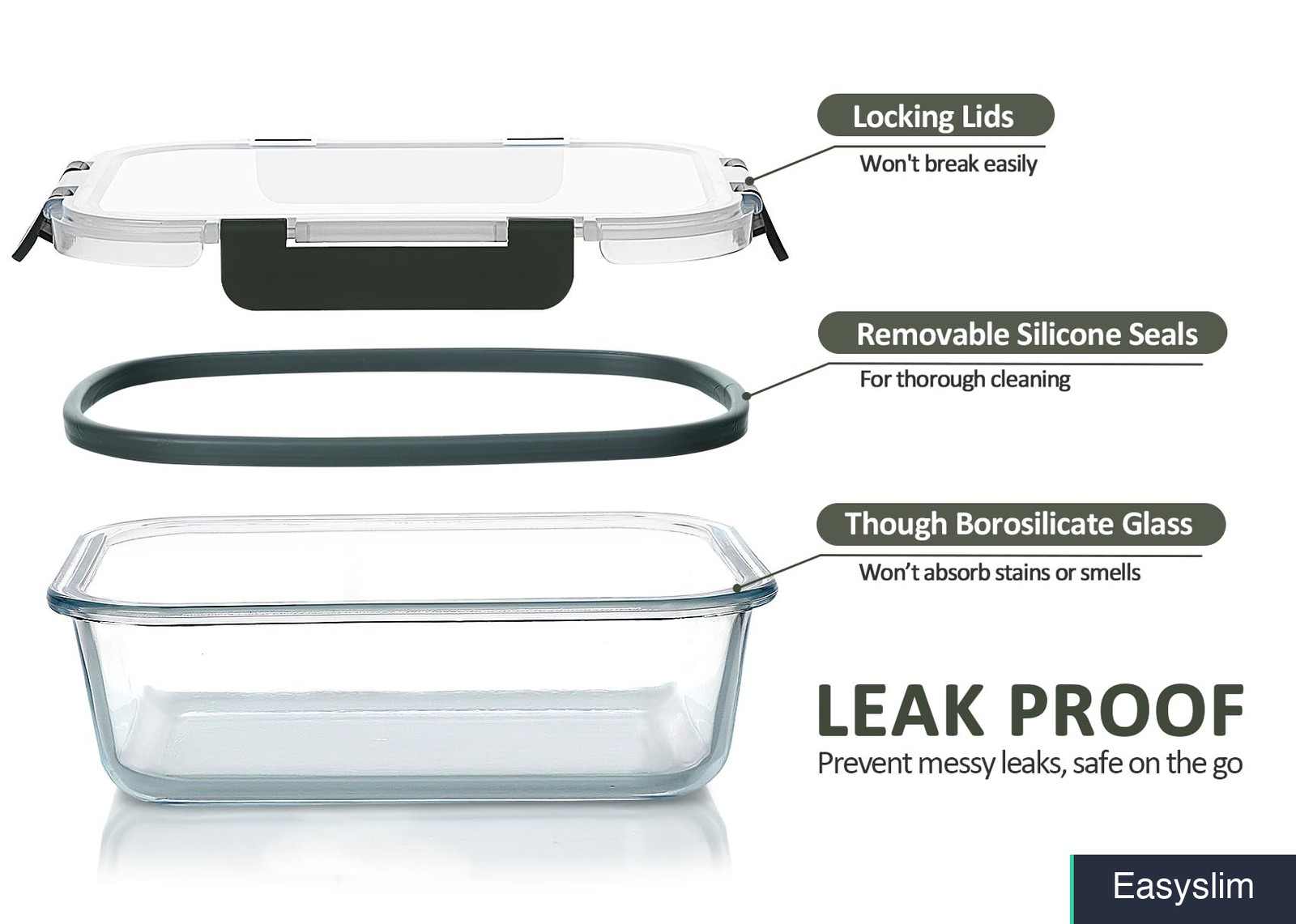Glass Food Storage Containers 24 Piece Set Airtight Snap Lock Lids