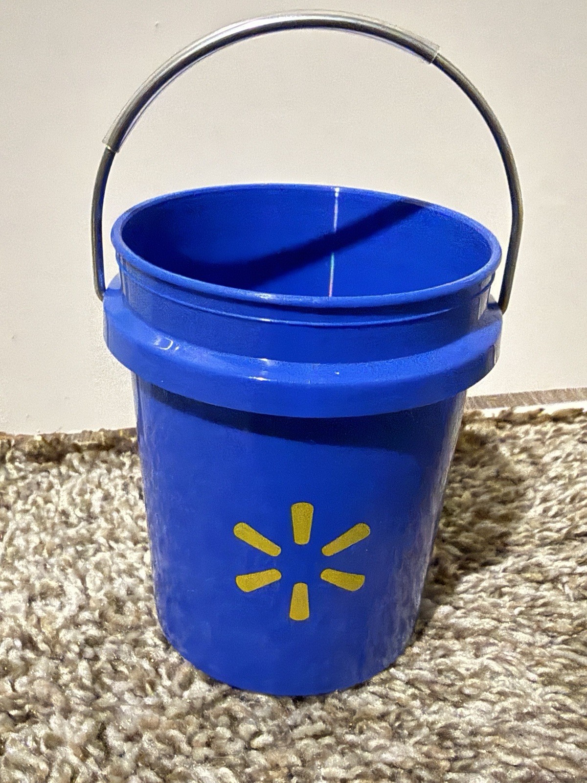 Walmart Blue Mini Bucket with Handle ~ Blue ~ 0.4 Quart Blue Bucket Yellow Star