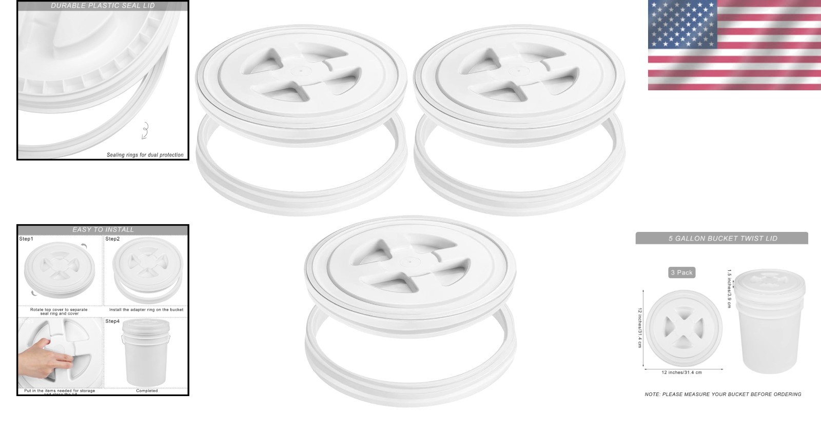 Twist Lid Reusable Seal for Food Storage Pet Chicken Feeders