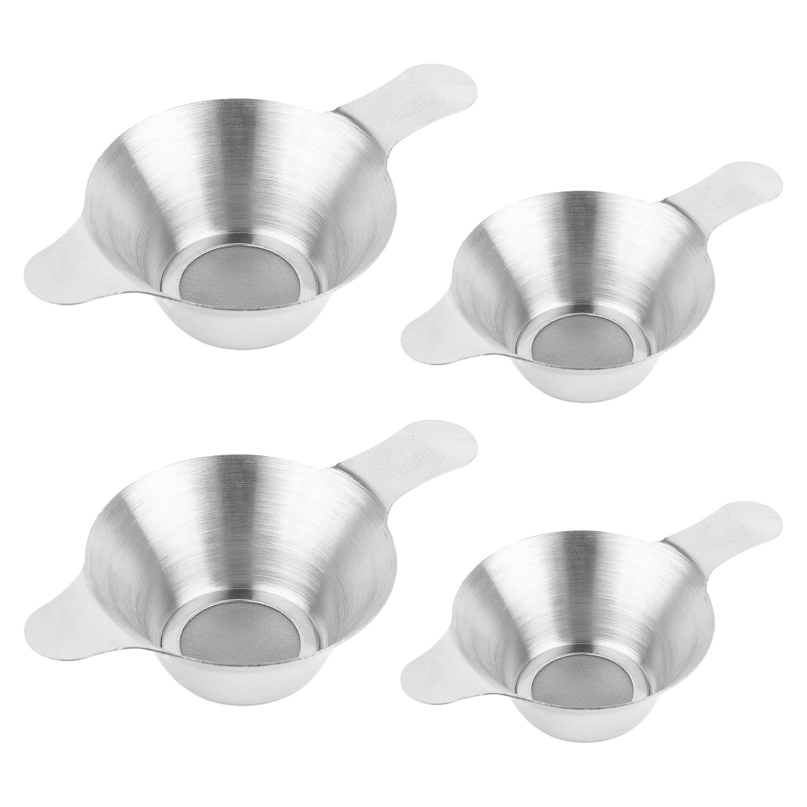 AUEAR, 4 Pack Stainless Steel Tea Strainer Fine Mesh Infuser 4 Pack, Silver