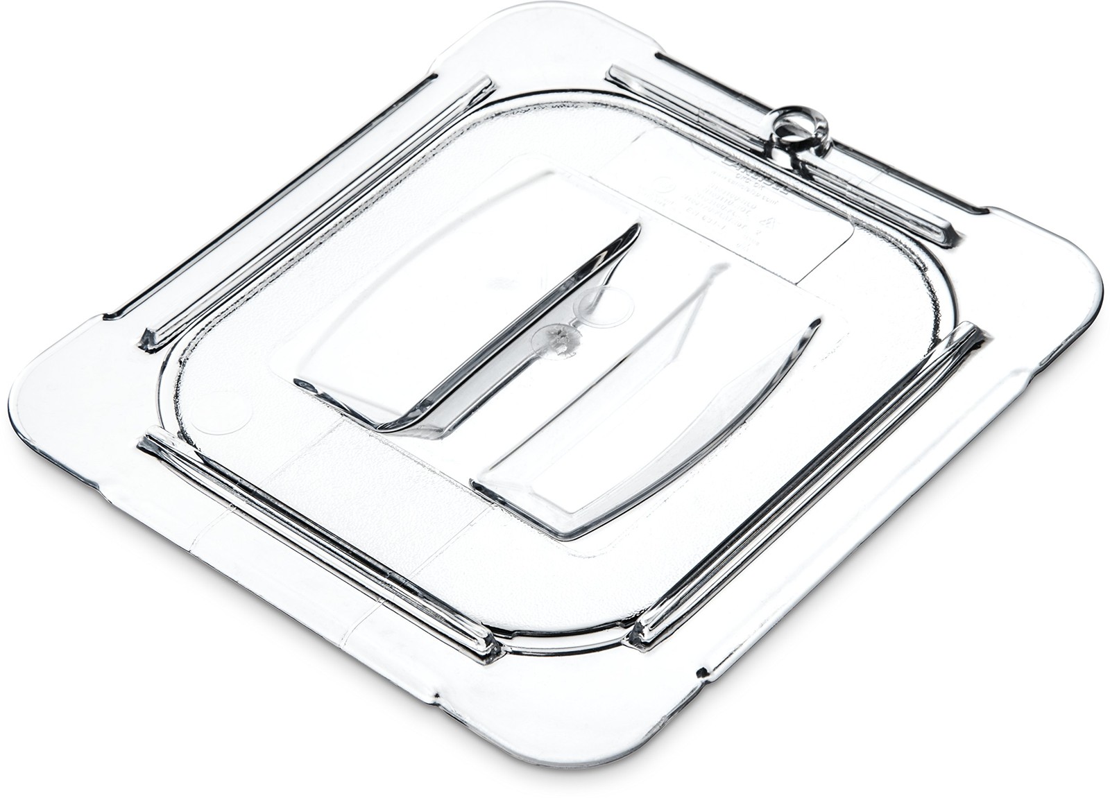 1/6 Size Universal Food Pan Lid Molded Handle Polycarbonate Clear Catering
