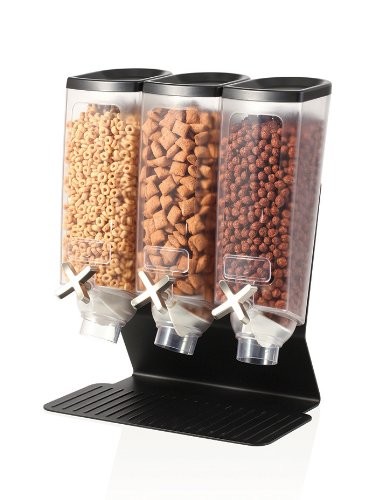 Rosseto® Three Container EZ-PRO™ H3B Snack Dispenser With Black Steel Stand (1