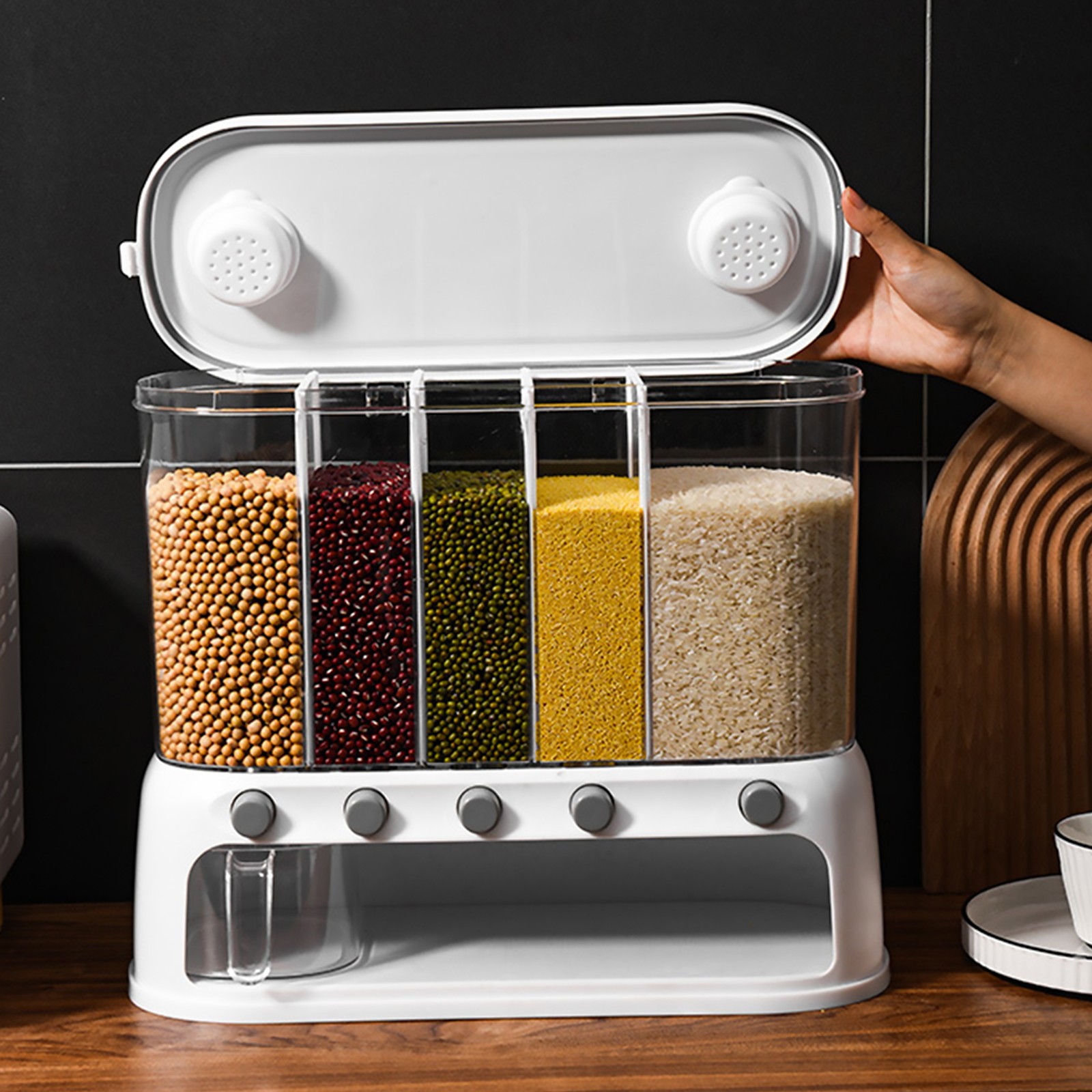 12L Rice Container Moisture Proof Multifunctional With Lid for Kitchen Household