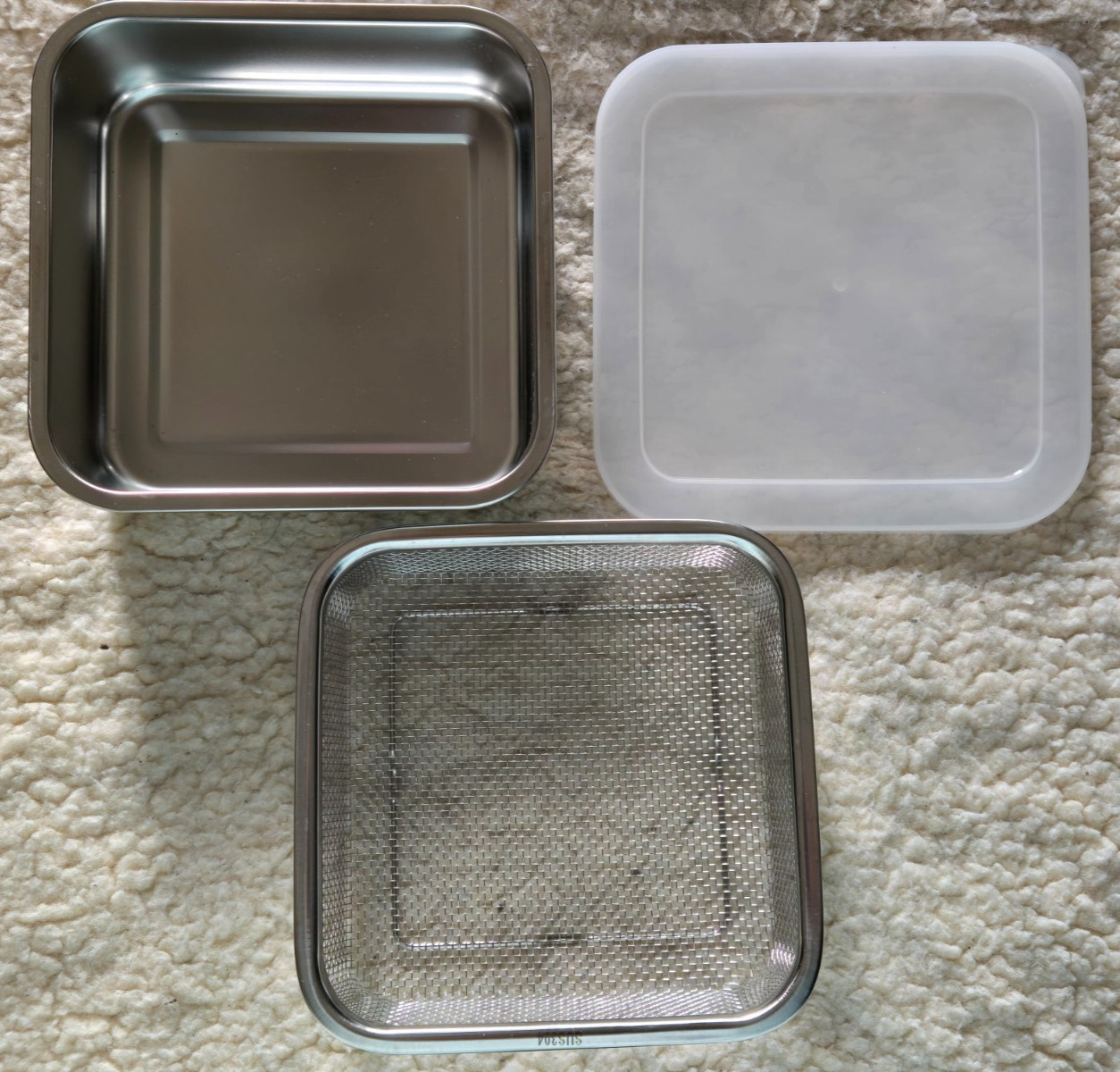 New Stainless Steel Kitchen Food Container W/ Strainer & Clear Lid 1500ml SUS304