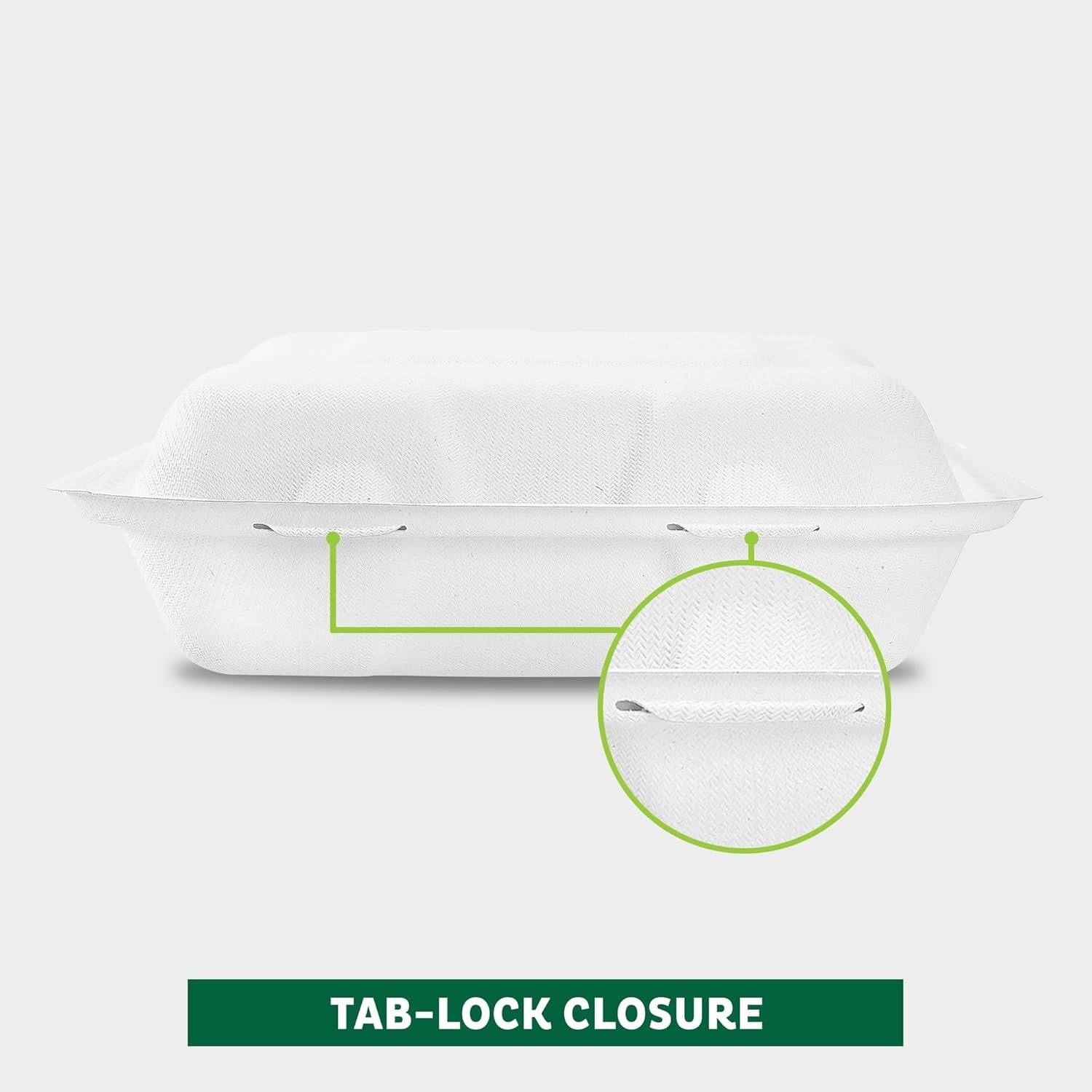 Clamshell Food Containers with Lids [9×9″ 100-Pack] Disposable To Go Containe…