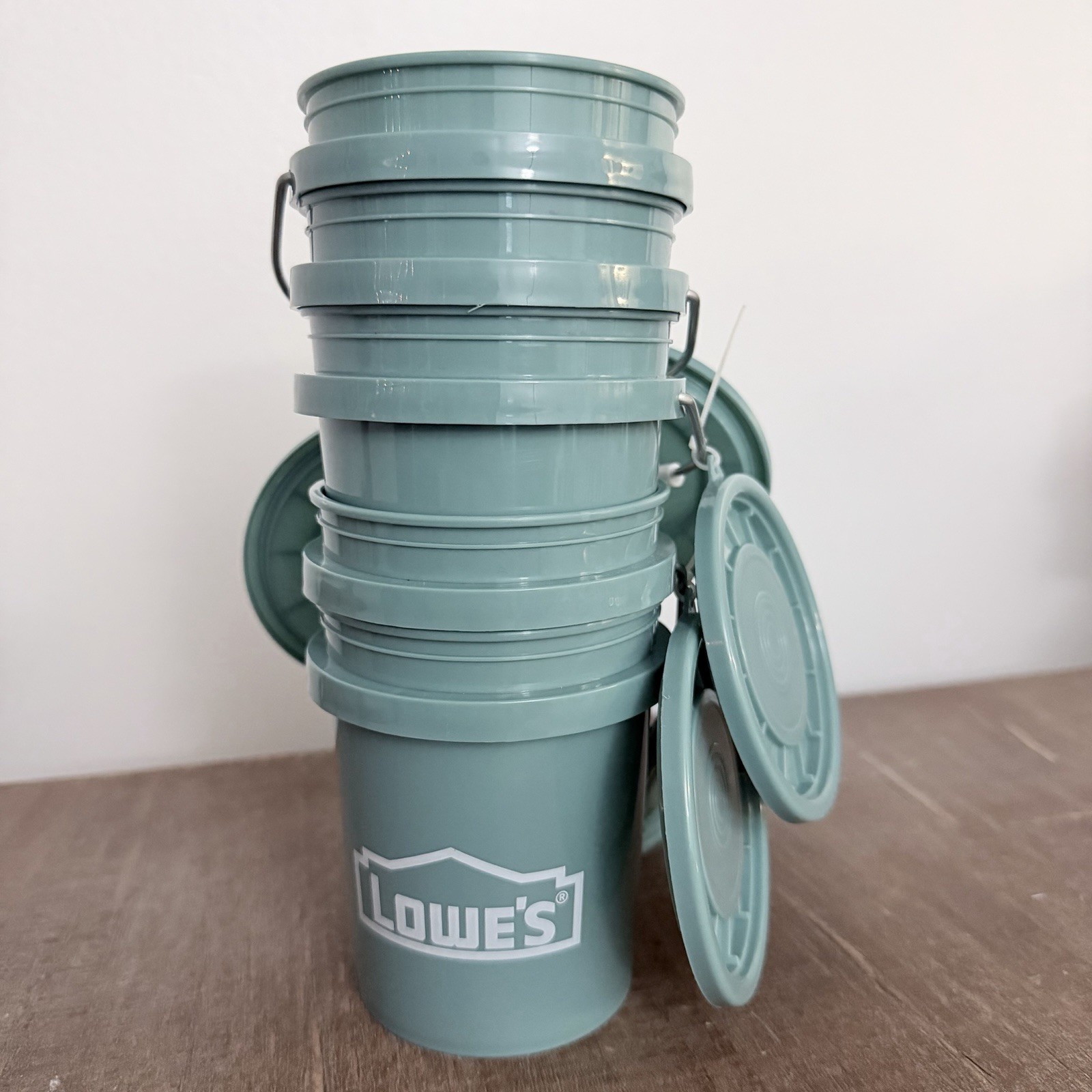 Lot of 5 Lowe’s TEAL 0.42 Qt – BPA-Free Mini Bucket w/Lid Viral Fast Shipment
